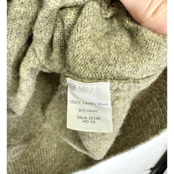 Vtg J Crew 100% Lambswool Sweater Mens Medium Tan Taupe Marled Knit Shawl Collar - Picture 3 of 7